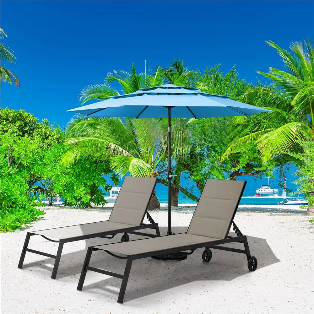 Umbrella Stand, 18'' Yaheetech 8 Base Outdoor Patio Ribs+ 10ft with Sturdy Blue 26.5 Sky lb