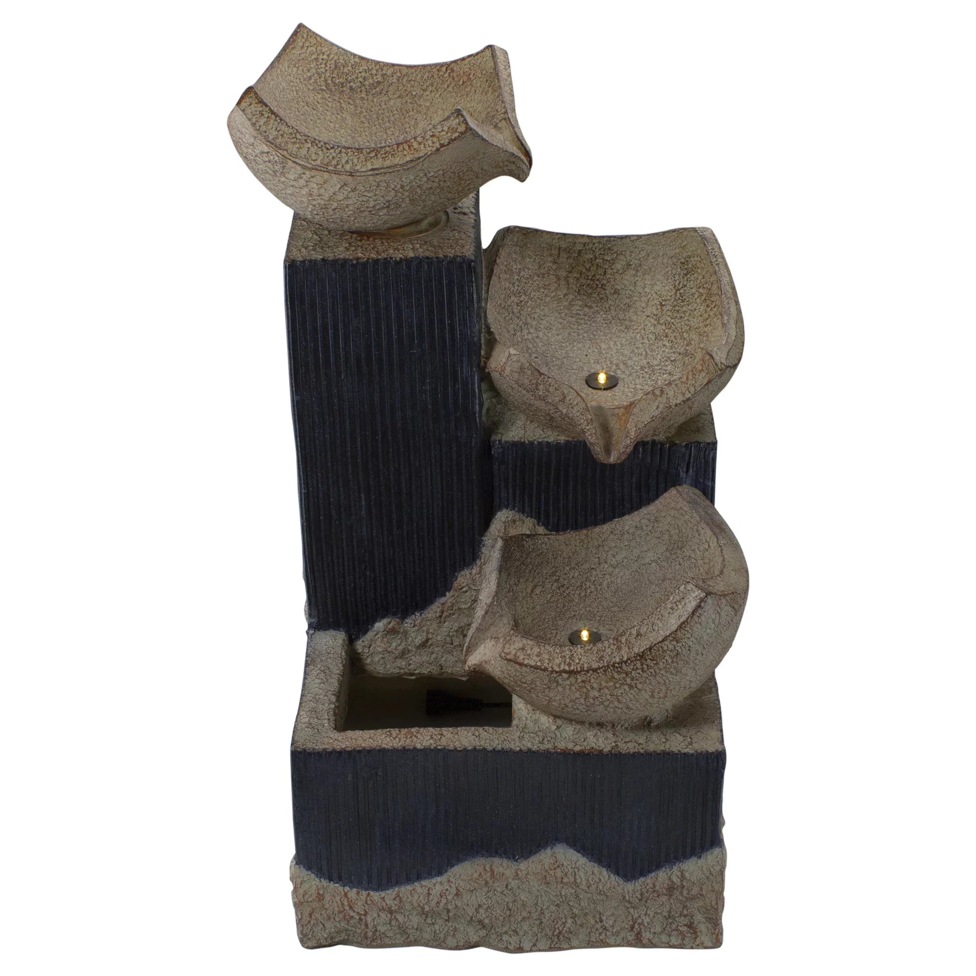 Bowl Outdoor LED Fountain 3-Tier Northlight Lighted 21" Water Cascading