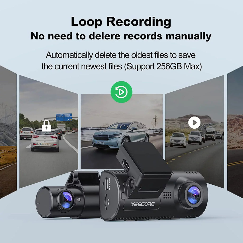 Cars 2.5K+1080P Record Front Dual G-Sensor, Super Parking Camera App Night D32 Mount, for Built-in Yeecore Vision, Dam, Control, Accident GPS, Portable and Dash Magnetic Mode, Cam Rear, Dash Dash WiFi