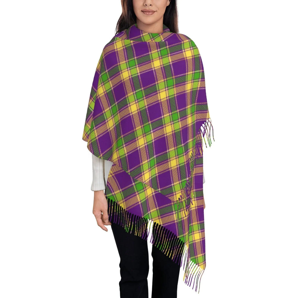 Soft Winter Warm Gras Print Women Cashmere Bingfone Scarf Plaid Mardi Large Wrap Gifts- Feel Elegant For Scarves Shawl Art