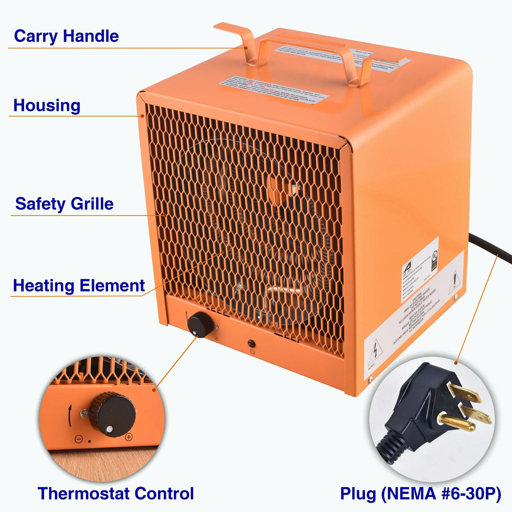 Heater, Fan the Phase Aain Volt/60 240 NEMA#6-30R,Industrial Plug Hz,3 , Watt Forced 4800