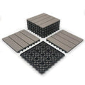 Tiles Pcs) Easy RevTime (9 x x 3/4”, Wood-Plastic DIY 12" 12" Gray Deck