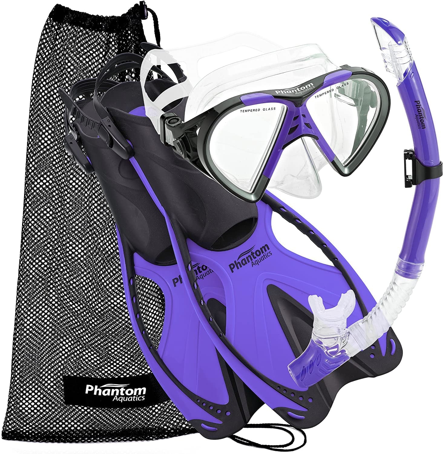 Snorkel Large/X-Large/Size - 13 Adult, Phantom to Fin Twilight Mask 9 Set Aquatics Sport Speed