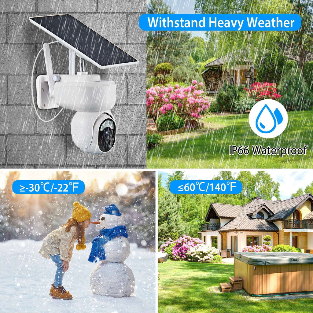 Outdoor Powered Camera Security Battery Audio for Light Wireless WIFI iMounTEK Solar Detection Night Vision Camera Surveillance Siren 2-Way Color 1080P Home Flood Human