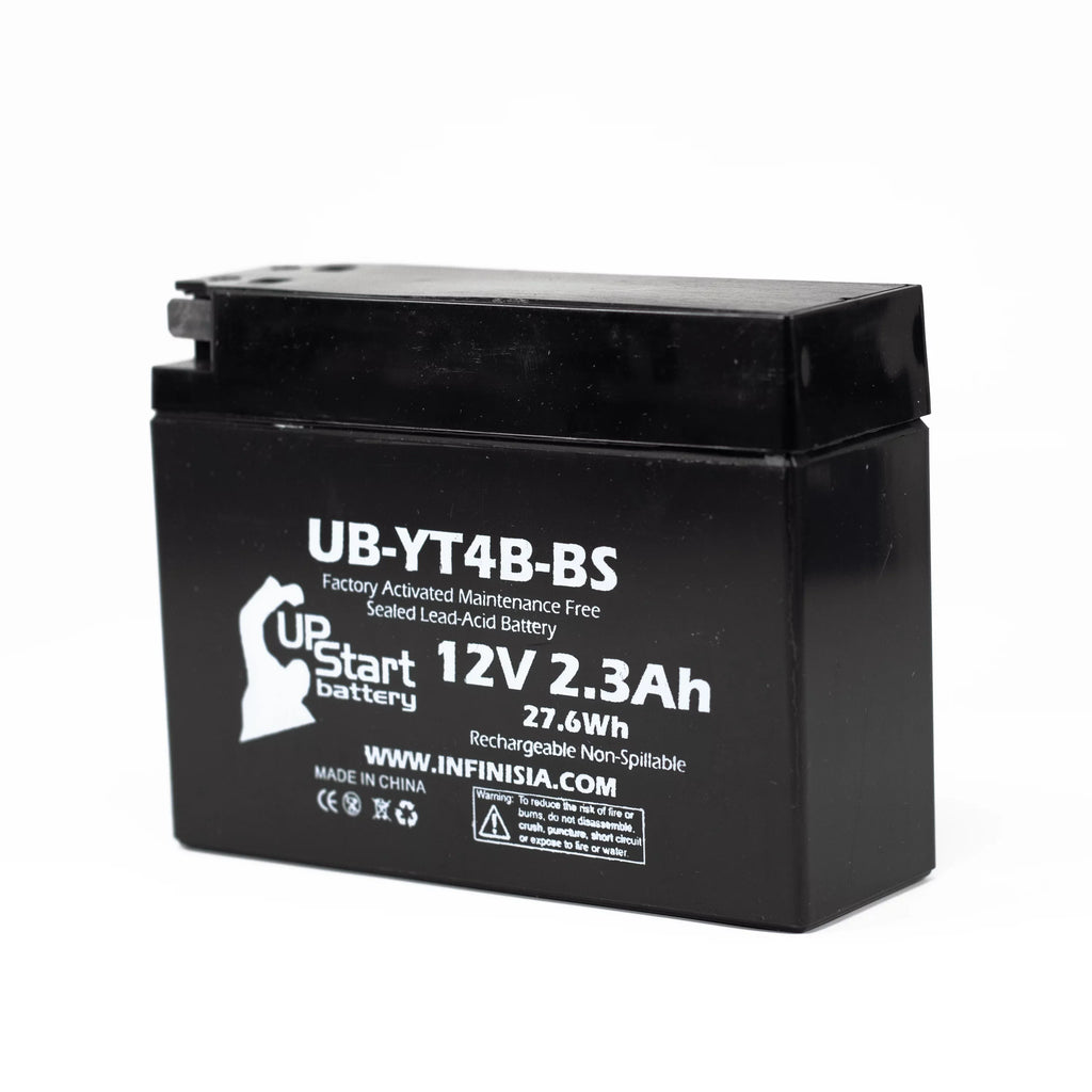 Battery Replacement Motorcycle 2009 SR400 Battery UB-YT4B-BS - Activated, 12V, UpStart Maintenance Free, 2.3Ah, Yamaha 400CC Factory 2-Pack