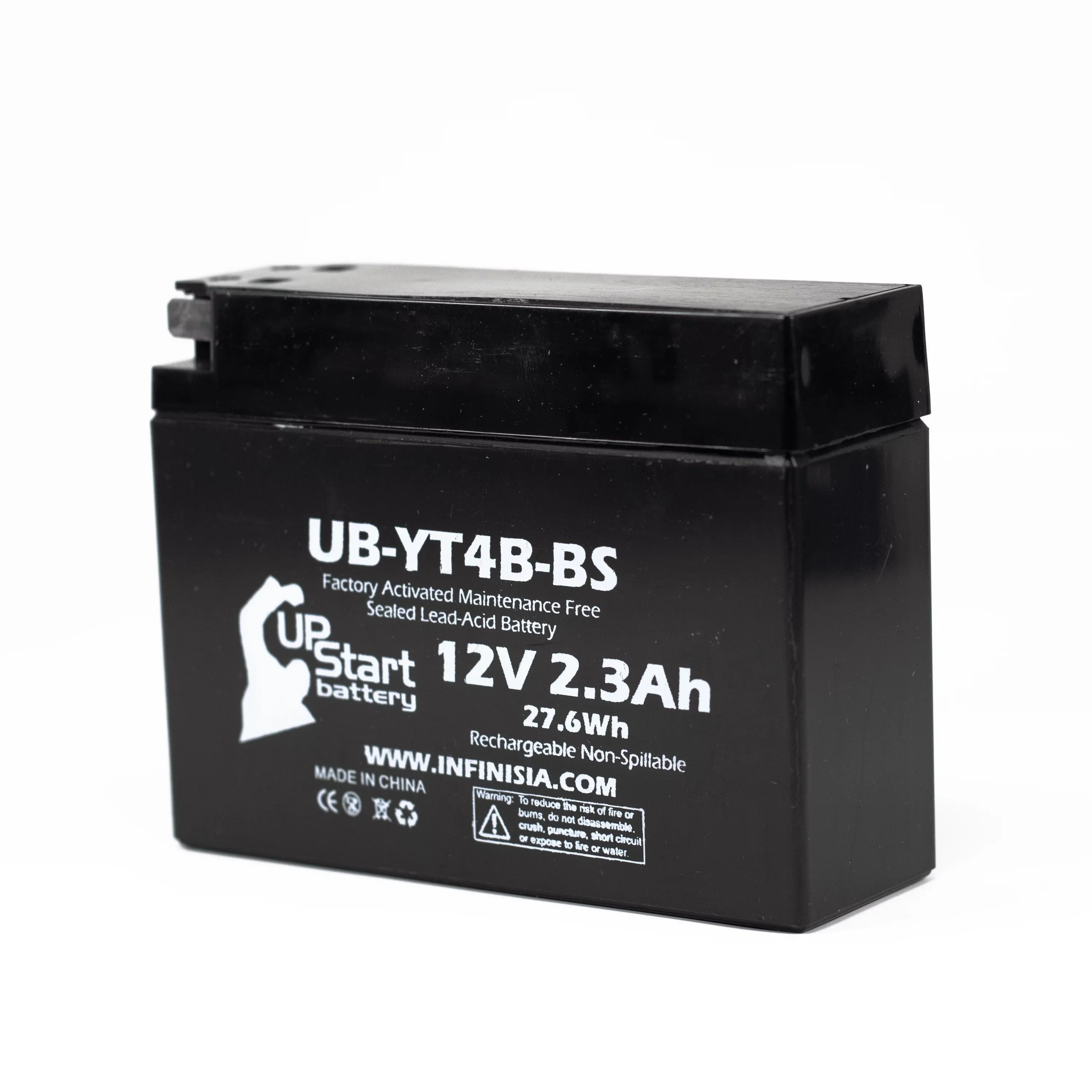 Battery Replacement Motorcycle 2009 SR400 Battery UB-YT4B-BS - Activated, 12V, UpStart Maintenance Free, 2.3Ah, Yamaha 400CC Factory 2-Pack