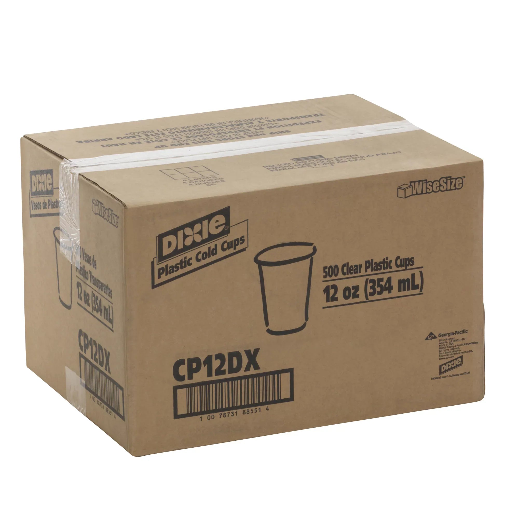 Total) Plastic (500 Cups (Georgia-Pacific), Clear, Cups 25 oz. GP of Dixie® by (CP12DX) 20 Cups 12 Cold PRO Sleeves