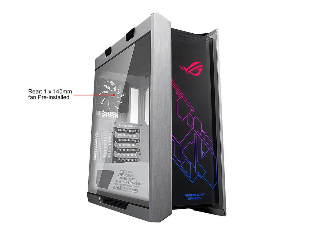 Aura Helios Motherboards ATX/ with ASUS Edition GPU for ROG Aluminum Tempered RGB Strix EATX Radiator GX601 Support 420mm White Frame, Mid-Tower Sync Braces, Case Glass, and Computer