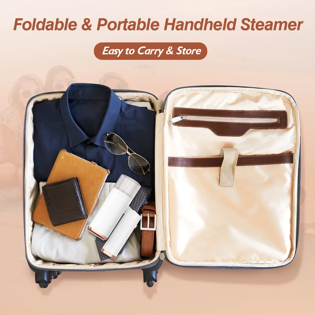 Heat Steamer Brush 1000W with Electric Foldable Travel Clothing Water Steamer Tank, 30S Garments Portable up Wrinkles for White Remover 120ML Handheld iMounTEK