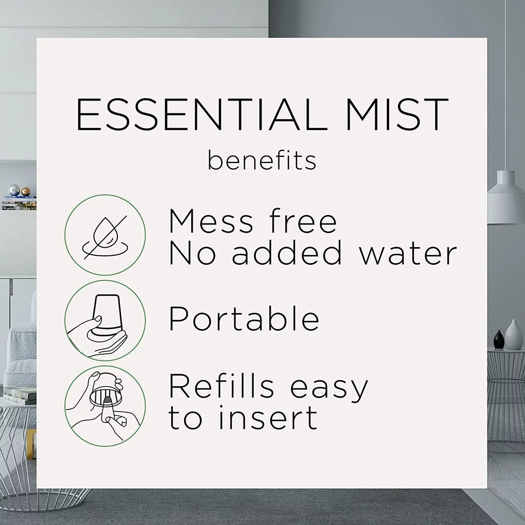 5 Essential Essential Mandarin Oils Refill, Orange, Freshener Mist ct, Wick & Diffuser, Air Sweet Air