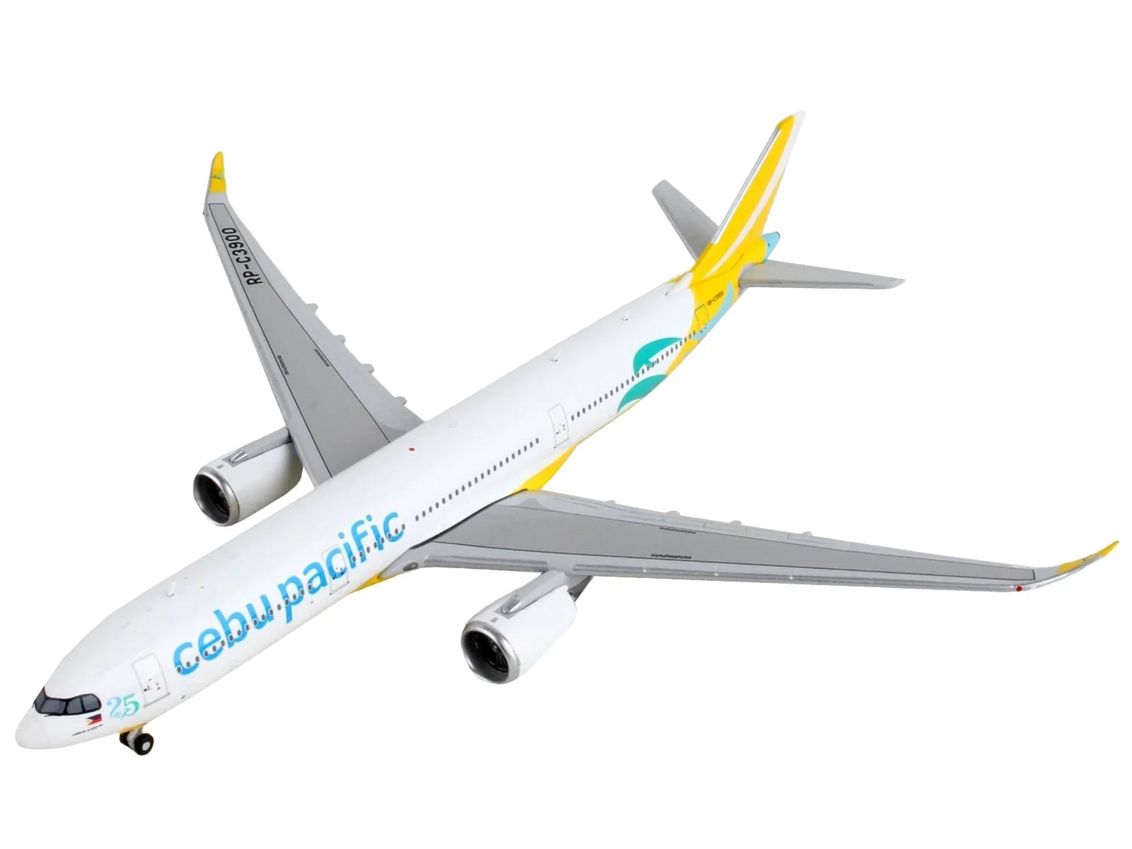 and Yellow A330-900 Commercial Airbus Pacific" White Diecast 1/400 "Cebu Model Airplane GeminiJets by Aircraft