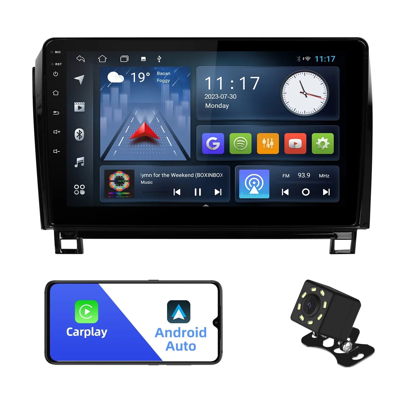 Screen Car Din Tundra Auto IPS Touchscreen Car Android inches Support & 2007-2013 Camera FM GPS Stereo & Sequoia 2008-2018 with Carplay Android Double 2+32G Backup Toyota BT 10 Radio for 10.1 Navi