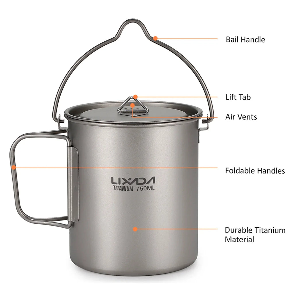 Coffee Open Handle Collapsible Handle With Pieces TOMSHOO Set Fire Ium Handle Lid Spork Lid 750ml Cup Set 750ml Water Pot Cup Adben cup Cup Lid 3 450ml kit,With With Pot