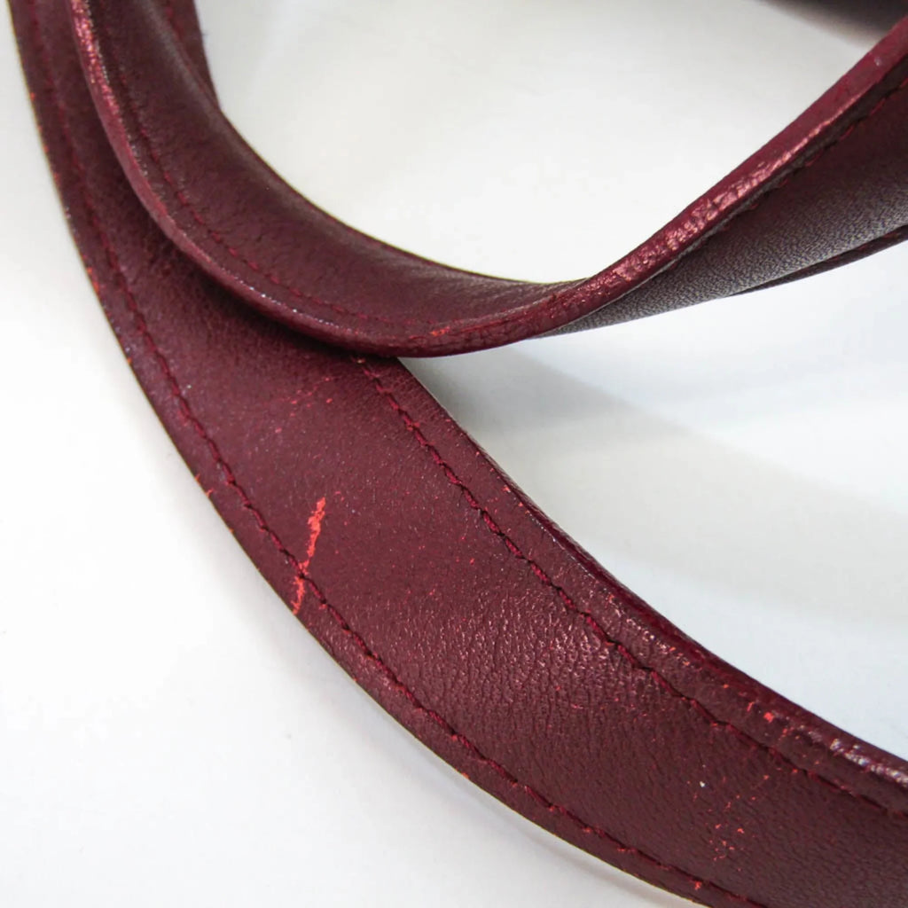 Bag Pre-Owned Tote Cabochon (Good) Cartier Women's Bordeaux Leather
