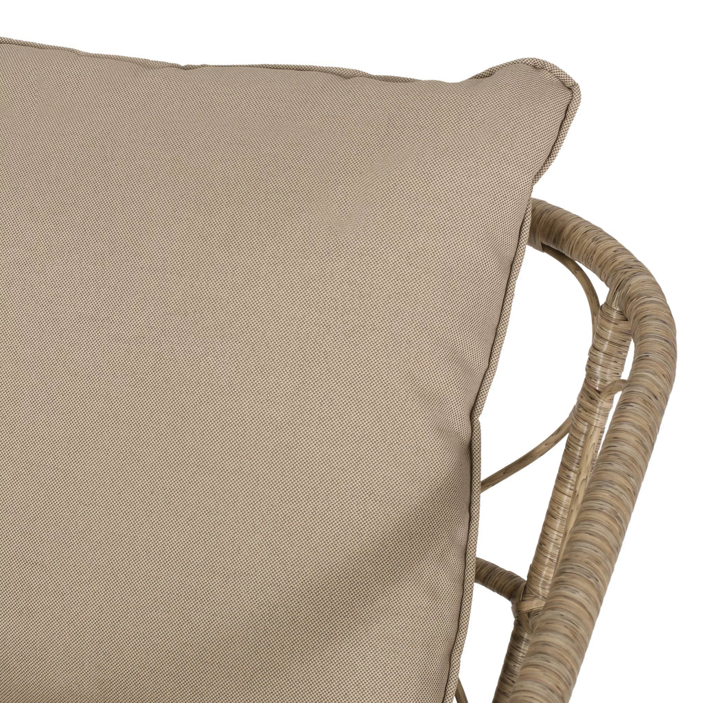 Outdoor Brown and 4 Light Wicker Cushions, Set with Beige Seater Montserrat Chat