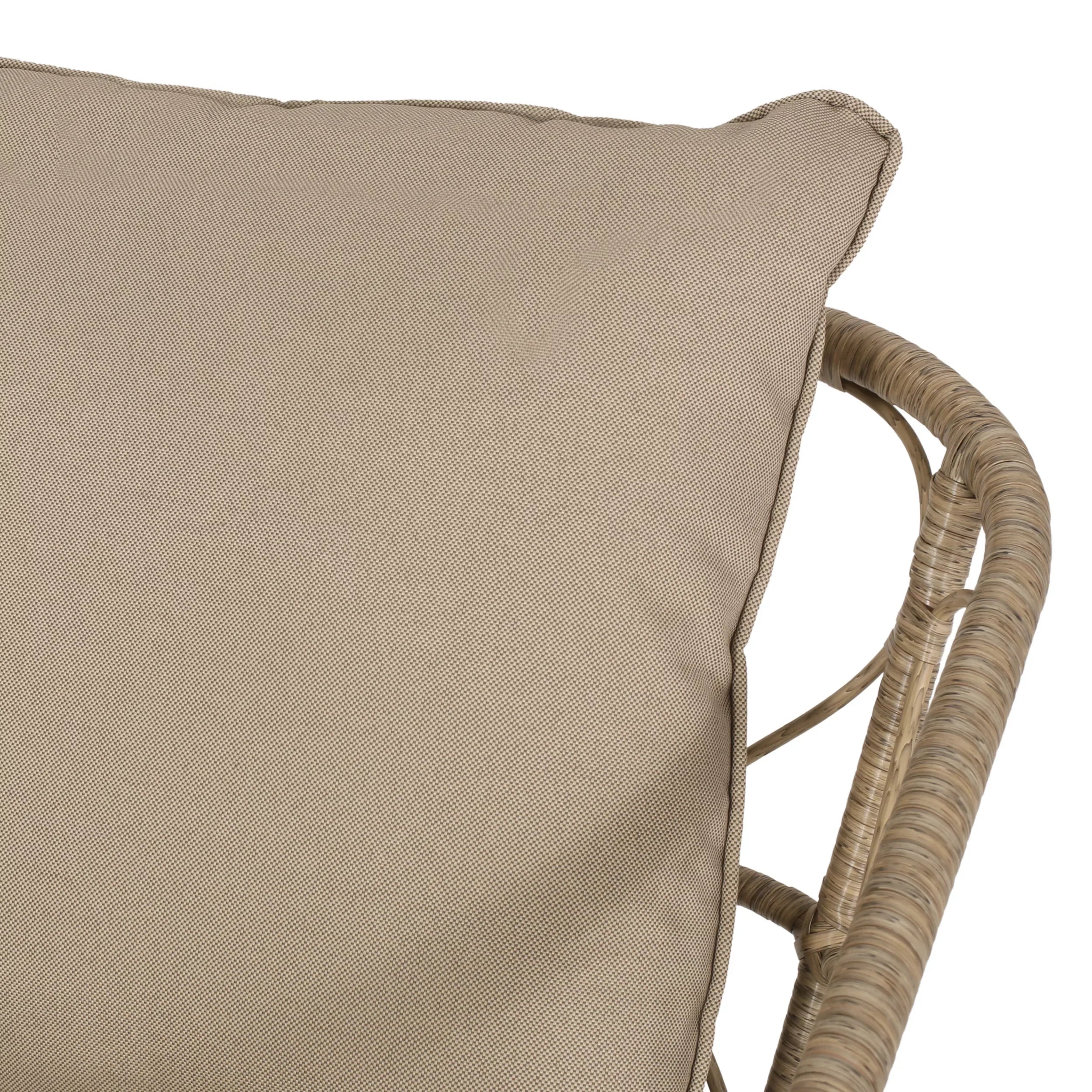 Outdoor Brown and 4 Light Wicker Cushions, Set with Beige Seater Montserrat Chat