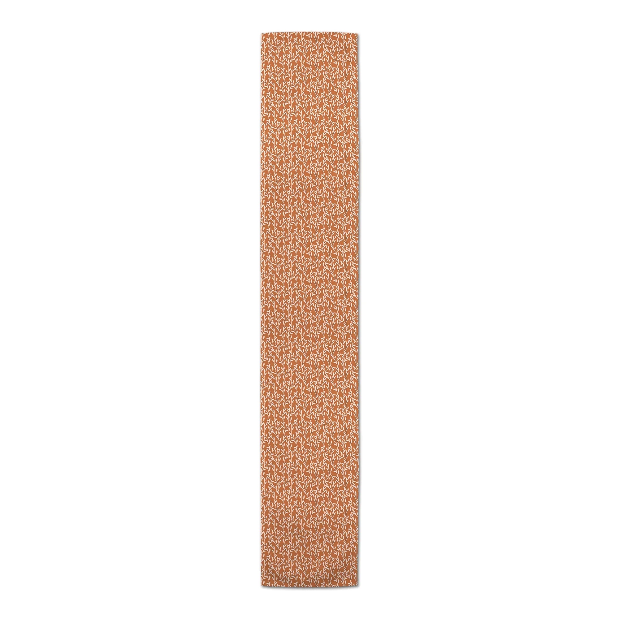 Orange Pattern Table Runner Delicate Products Vines Poly 16x90 Creative Twill