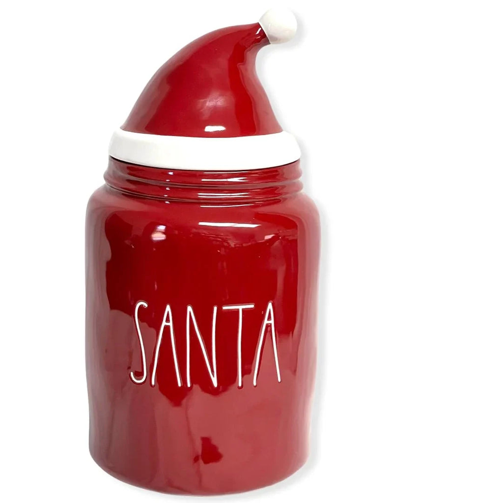 Topper Font Dunn Container Rae SANTA Round Canister LL Red Hat With