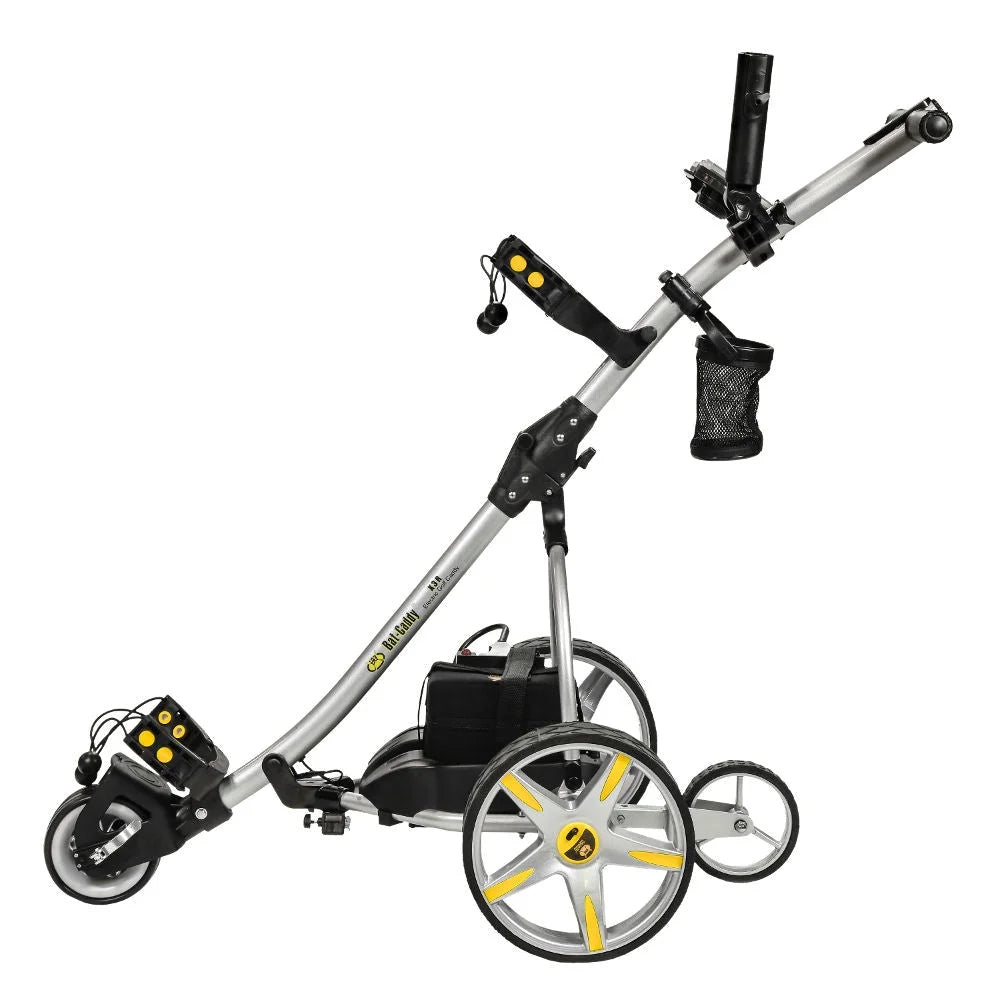 Dual and Lead 18-Hole Control, Wheel, Titanium and Push Downhill X3R Control, Golf Remote, Battery BATCADDY Sealed Silver Powered with 9-Speeds Cart Motor, Anti-Tip Cruise Reverse,