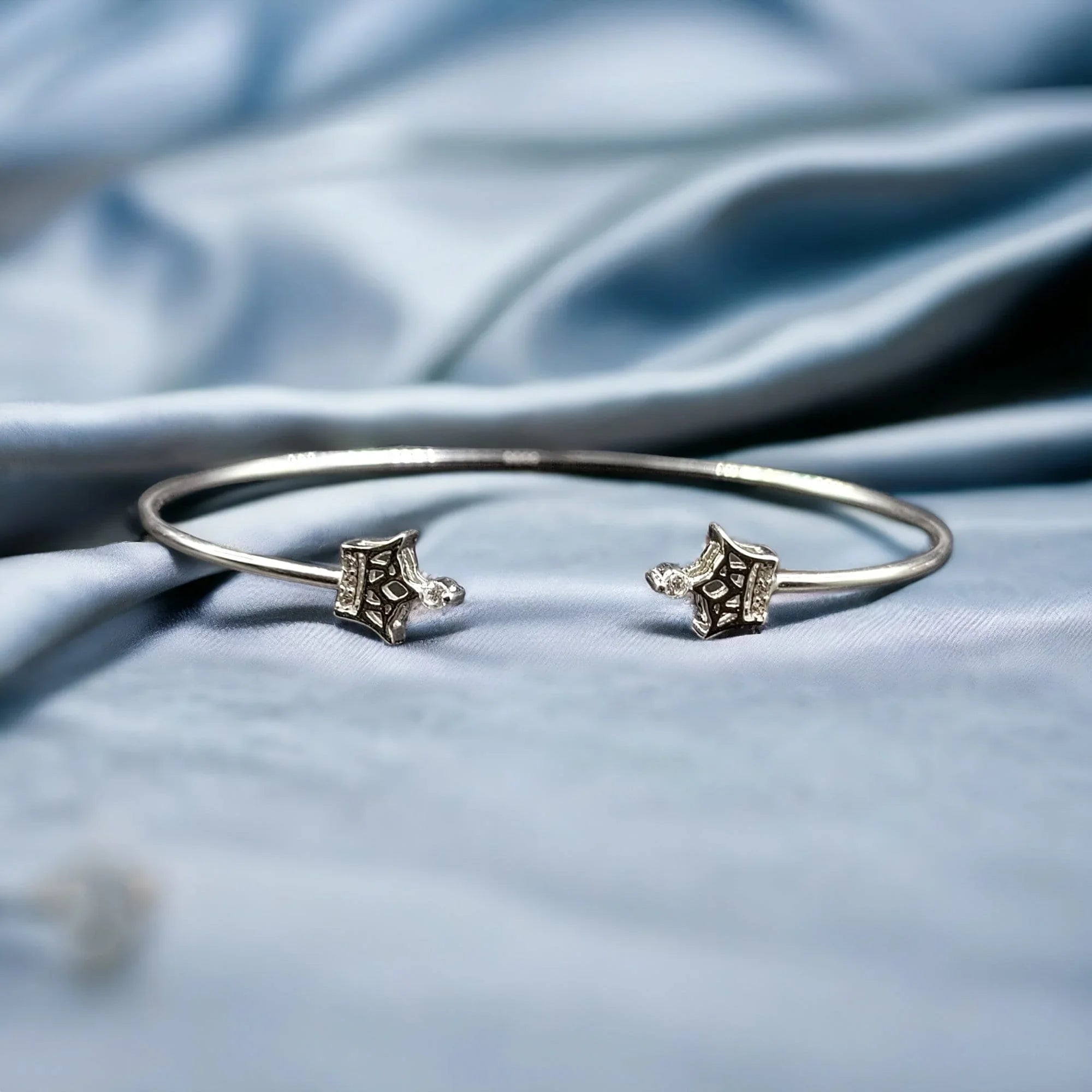 Silver Crown cuff Handmade style Bracelet Open Bracelet jewelry With Kada Solid Gift Ends for idea CZ Best Girls Adjustable