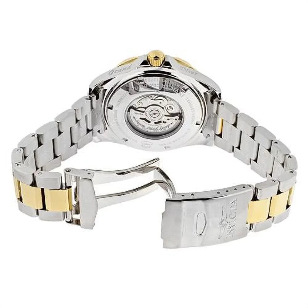 White Two Steel Stainless Diver 13704 Textured Grand Watch Invicta Tone Automatic Dial Men's