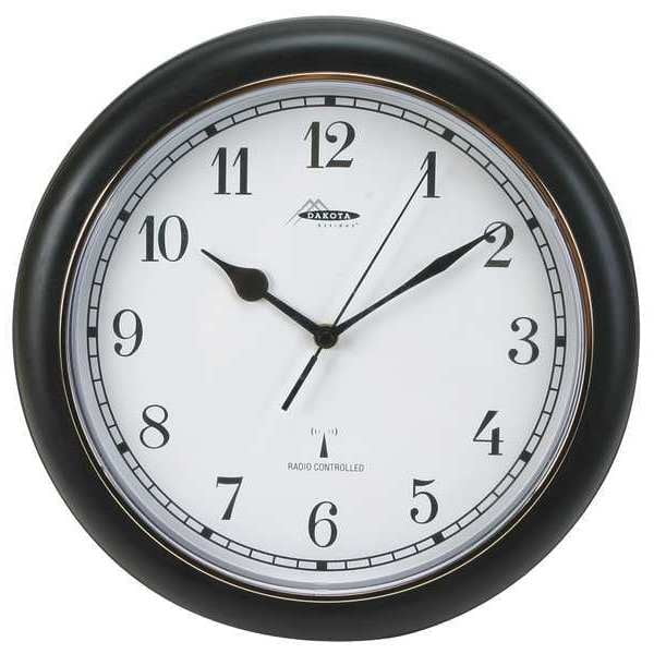 1Pack ZoroSelect 12-1/8" Wall Analog Atomic Quartz Black 2CJA3 Clock,
