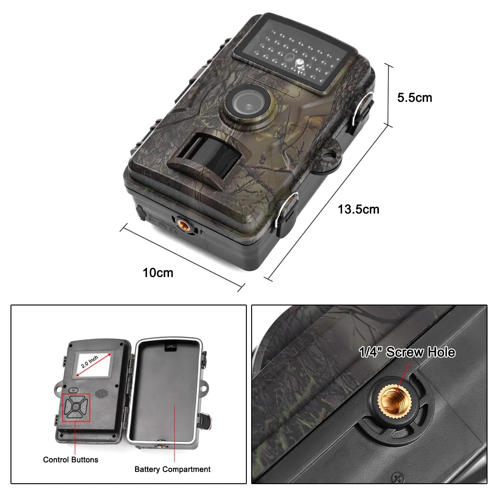 IP66 Tracking Night Trigger Vision 1080P 2.0 Infrared Andoer Trail Wildlife 0.8s Time Motion TFT Color Screen Activated Inch 16MP with Supports Waterproof