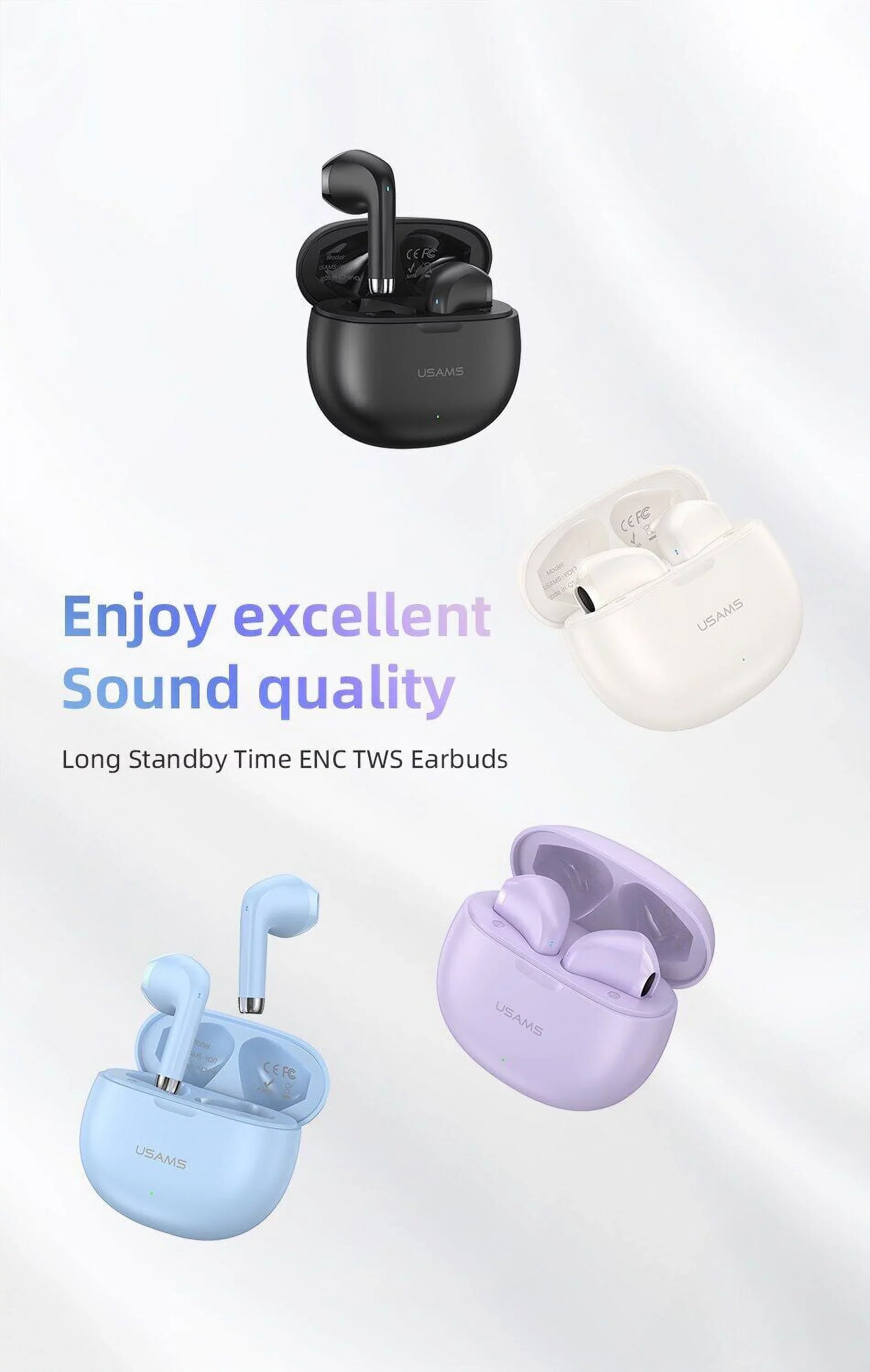 5.3 Earbuds Noise Earphones,Touch 1 Mic,IPX4 Sony Headphones with Earphones Control - Waterproof Charging for Wireless Cancelling Xperia White IV with Bluetooth Case,Wireless
