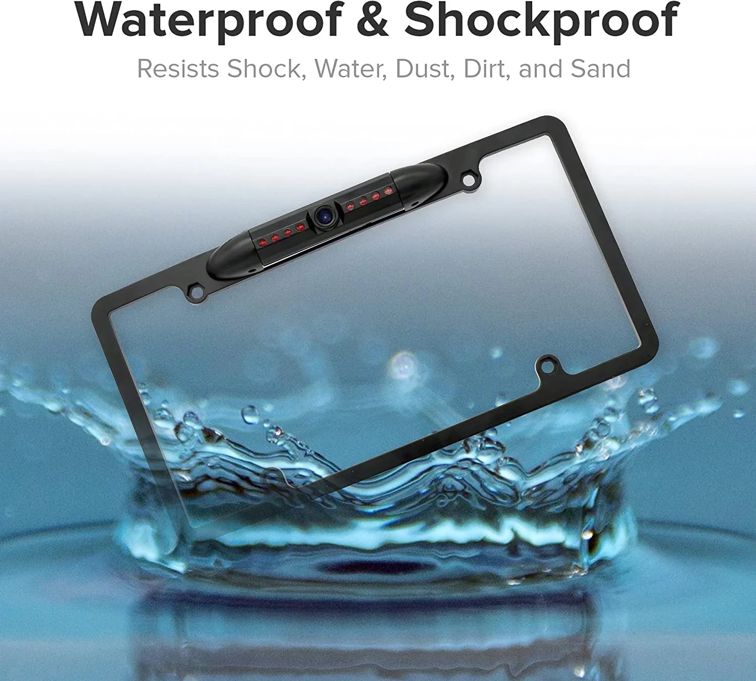 Backup Waterproof Rearview Camera Black DDX512 for License DDX-512 Plate Kenwood