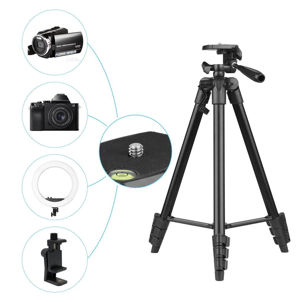 Clip, Microphone, with Light, for Production, Recording, Video - Smartphone Remote Microfilm LED Streaming Vlogging 53-Inch Tripod and and Live Control Includes Kit