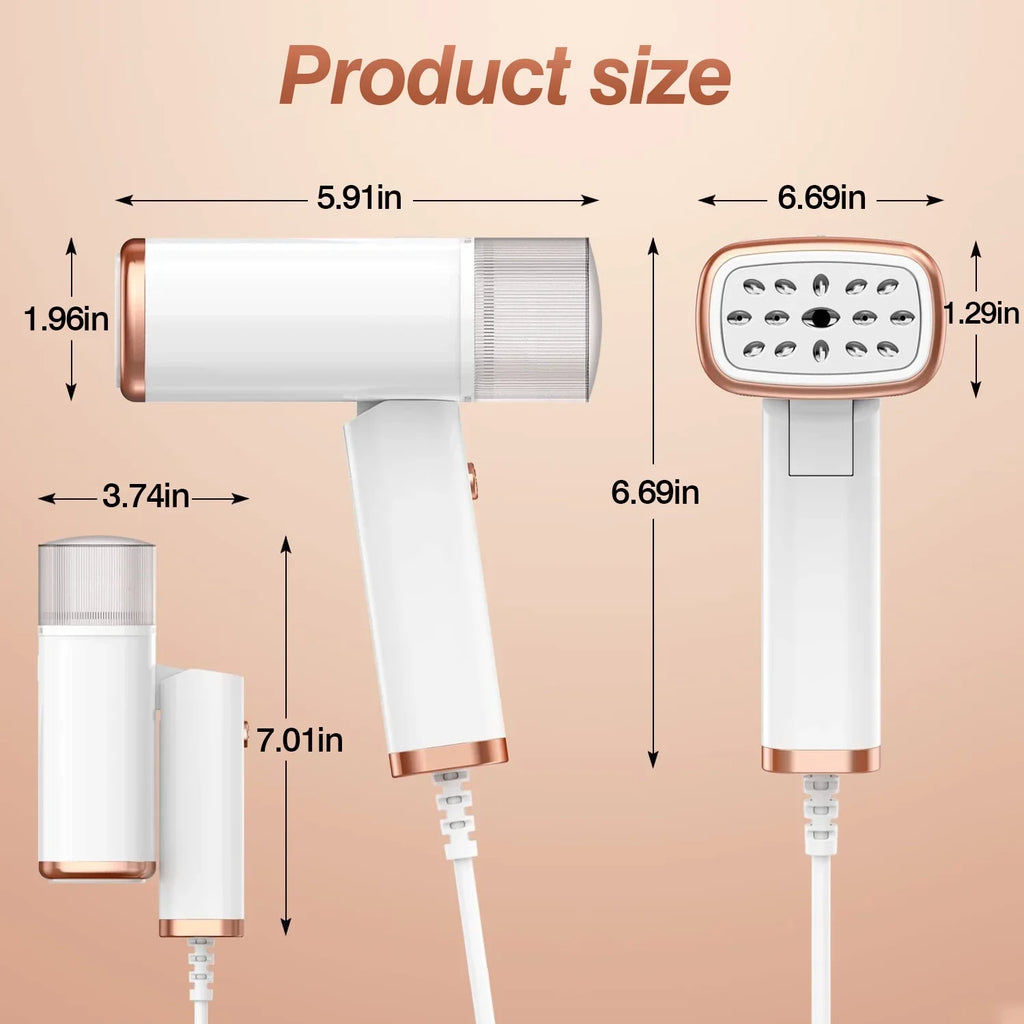 Heat Steamer Brush 1000W with Electric Foldable Travel Clothing Water Steamer Tank, 30S Garments Portable up Wrinkles for White Remover 120ML Handheld iMounTEK