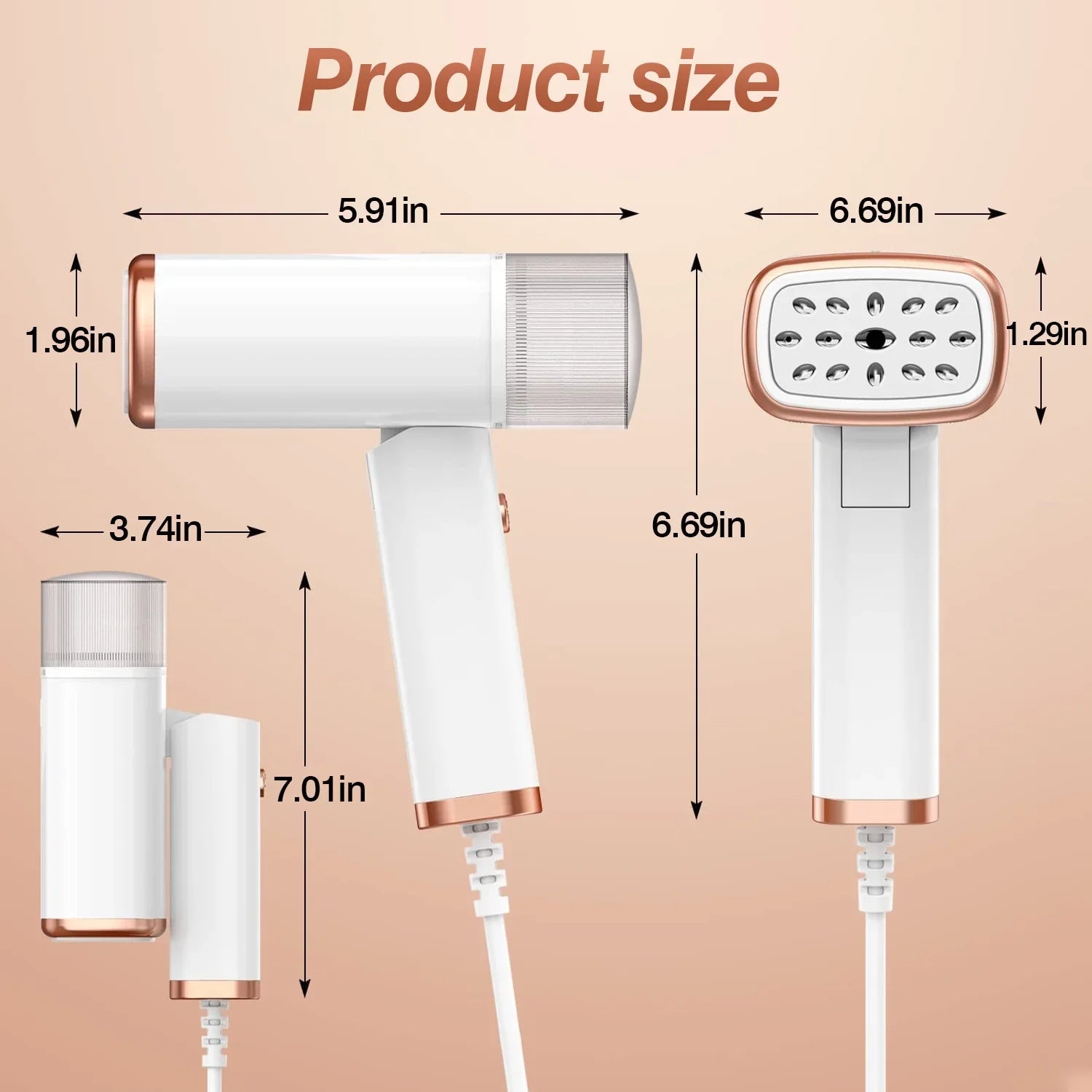 Heat Steamer Brush 1000W with Electric Foldable Travel Clothing Water Steamer Tank, 30S Garments Portable up Wrinkles for White Remover 120ML Handheld iMounTEK