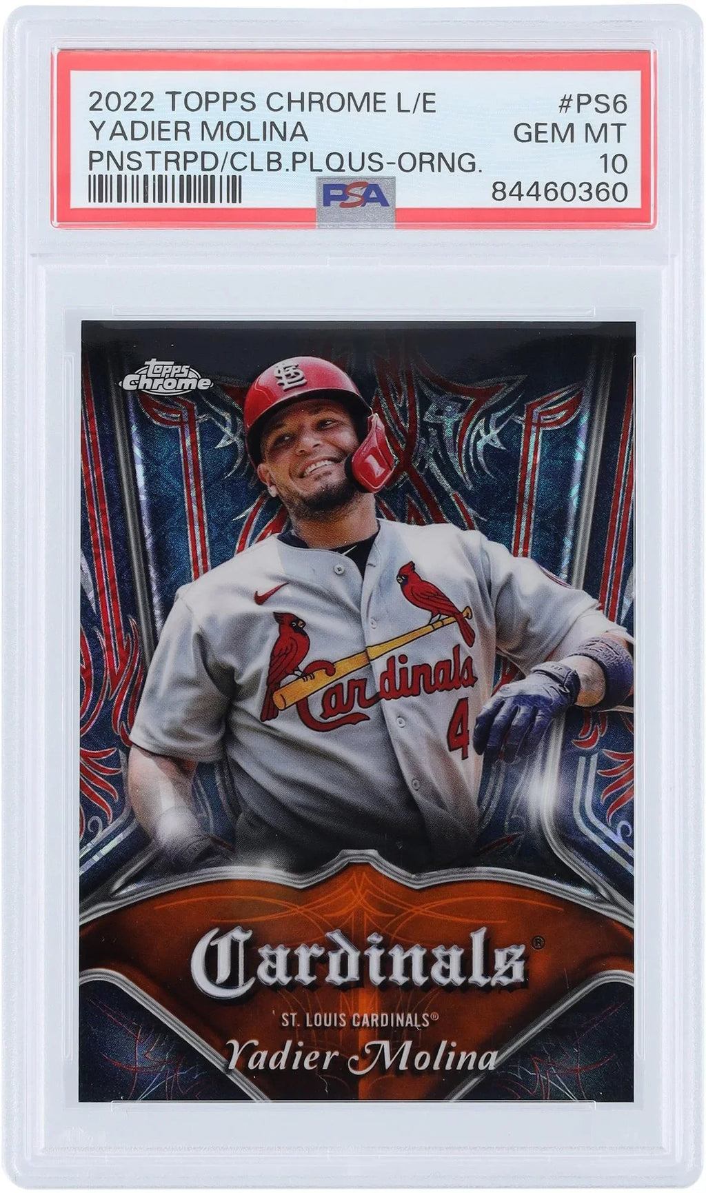Molina Card Authenticated Yadier Topps Cardinals PSA Louis 2022 10 St. #PS-6 Chrome #/25 Orange