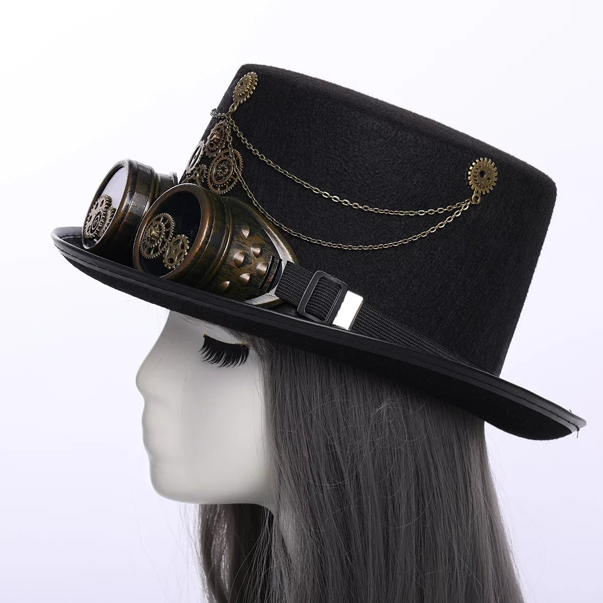 Unisex Steampunk with Gothic Hats Punk GRACEART Hallo Goggle Top Hat
