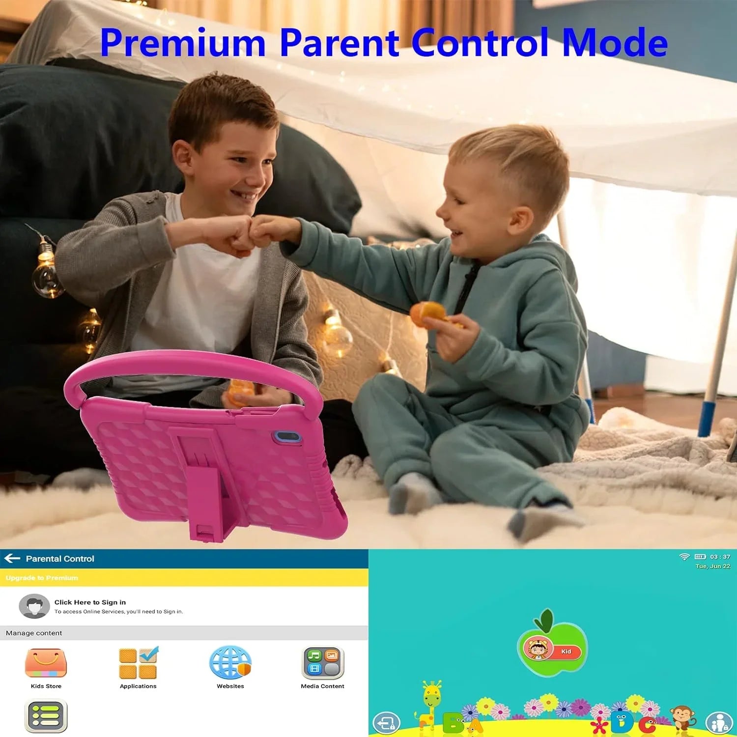 Netflix Control, Kids 32G Android WiFi Tablet Games Educational 7 Tablets with Dual Tablet YouTube Pre-Installed inch for Kids Software 11 Camera Parental Tablet Kids Toddler Kids Kid-Proof