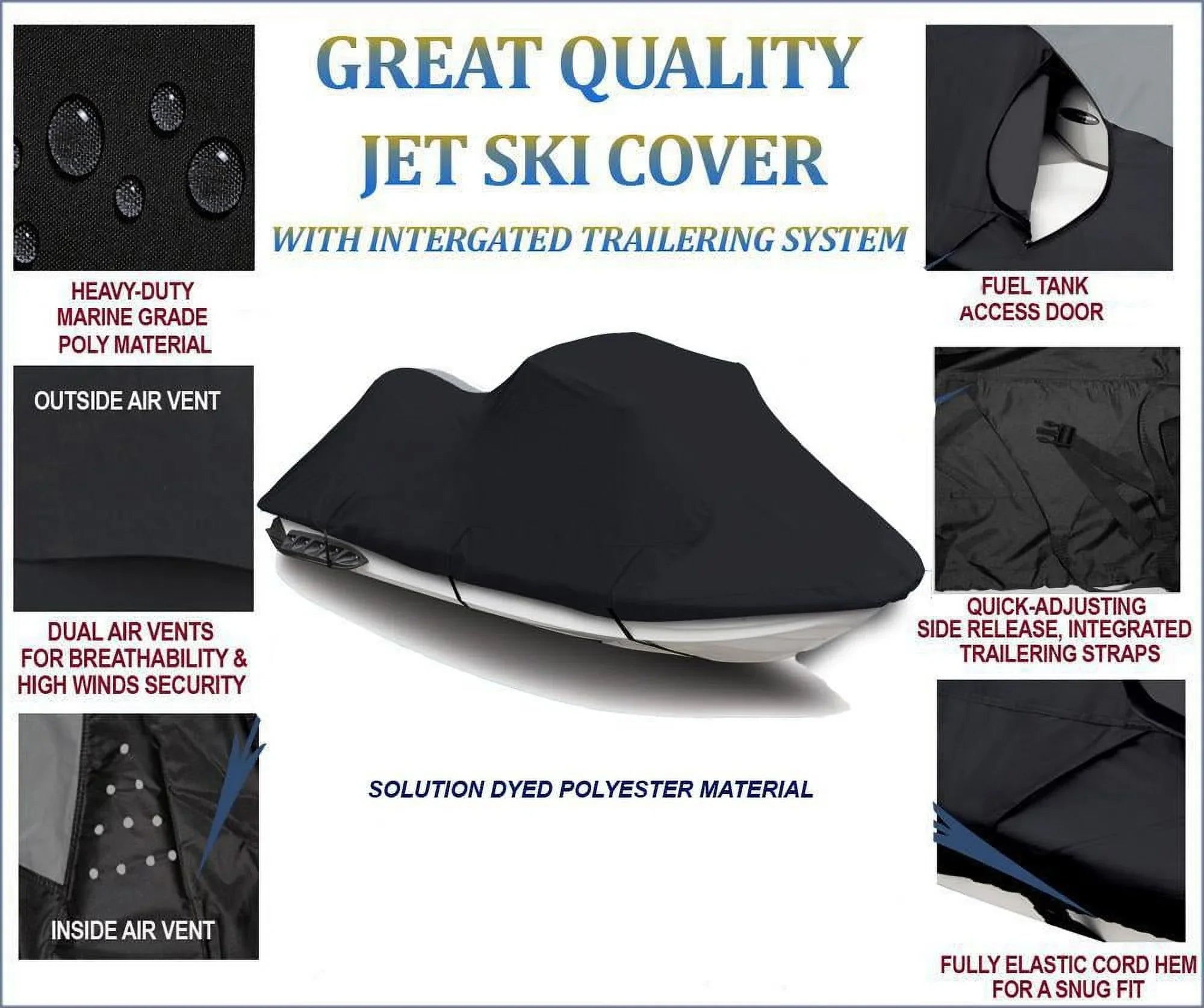 PWC Jet / for DENIER 800 Yamaha 2004 2005 2003 2002 JetSki 600 2003 Compatible Cover 1200 Ski XLT BLACK Cover 2004 2001 2002