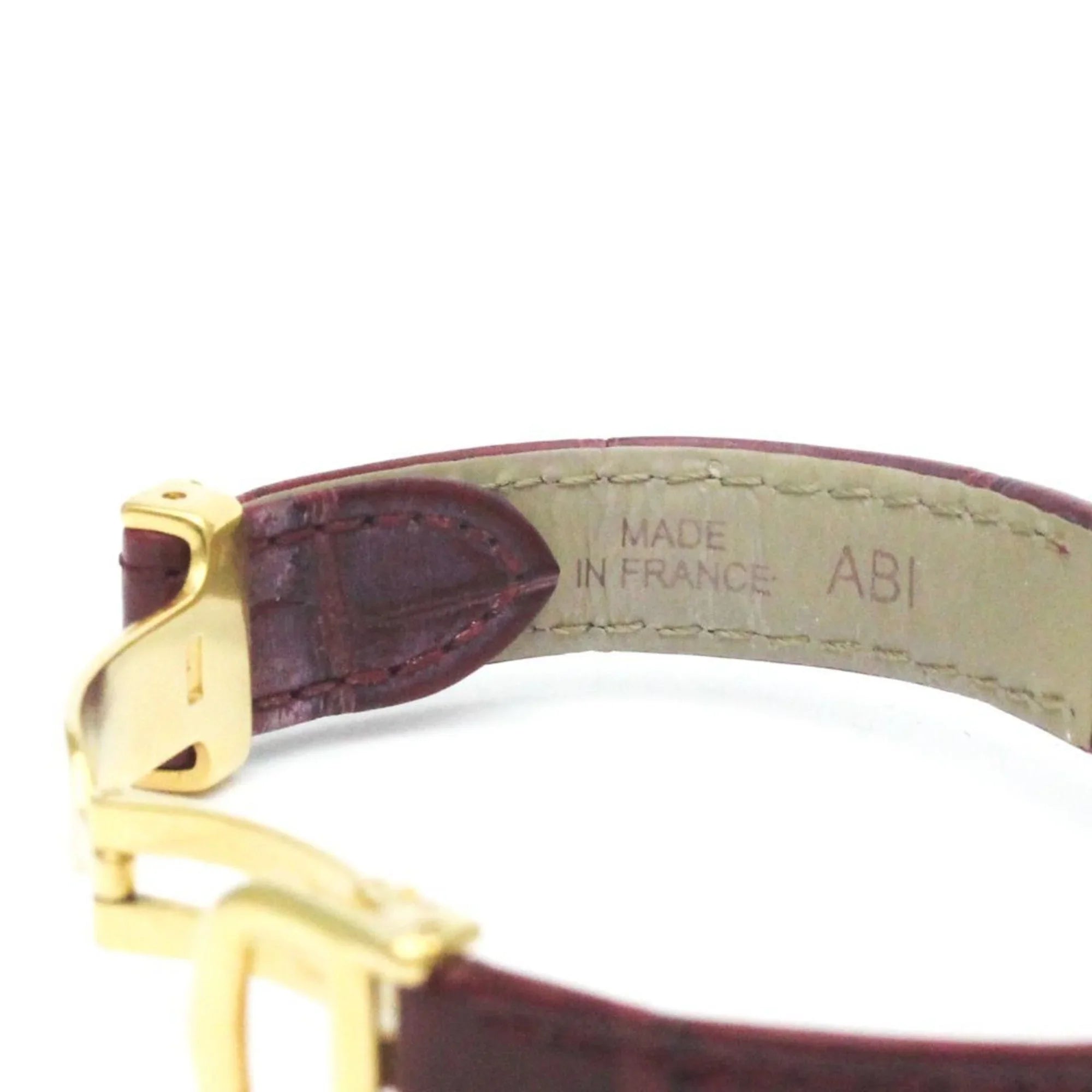 Plated Colisee Watch (Good) Gold Must BF568960 Leather Quartz Pre-Owned CARTIER Ladies