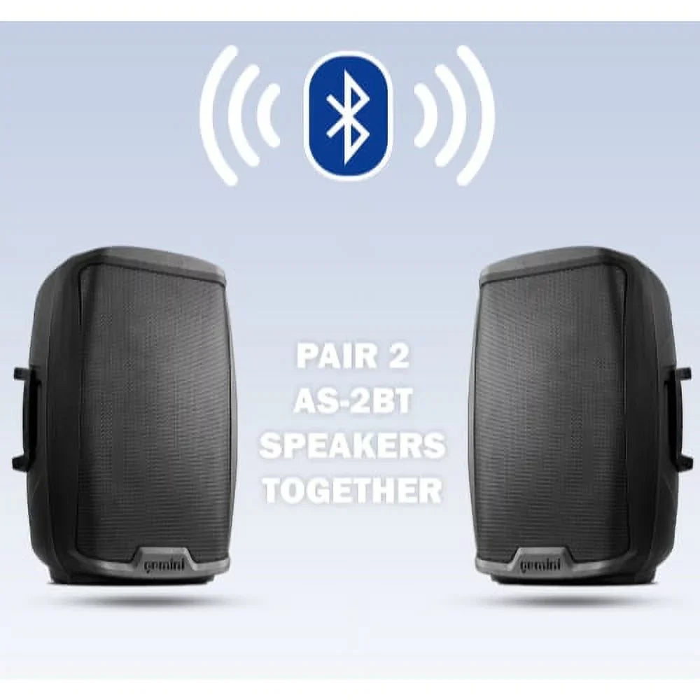 Active 15" PA Speakers Watts System Sound AS-2115BT Pro 2000 DJ Audio Bluetooth Gemini Inch