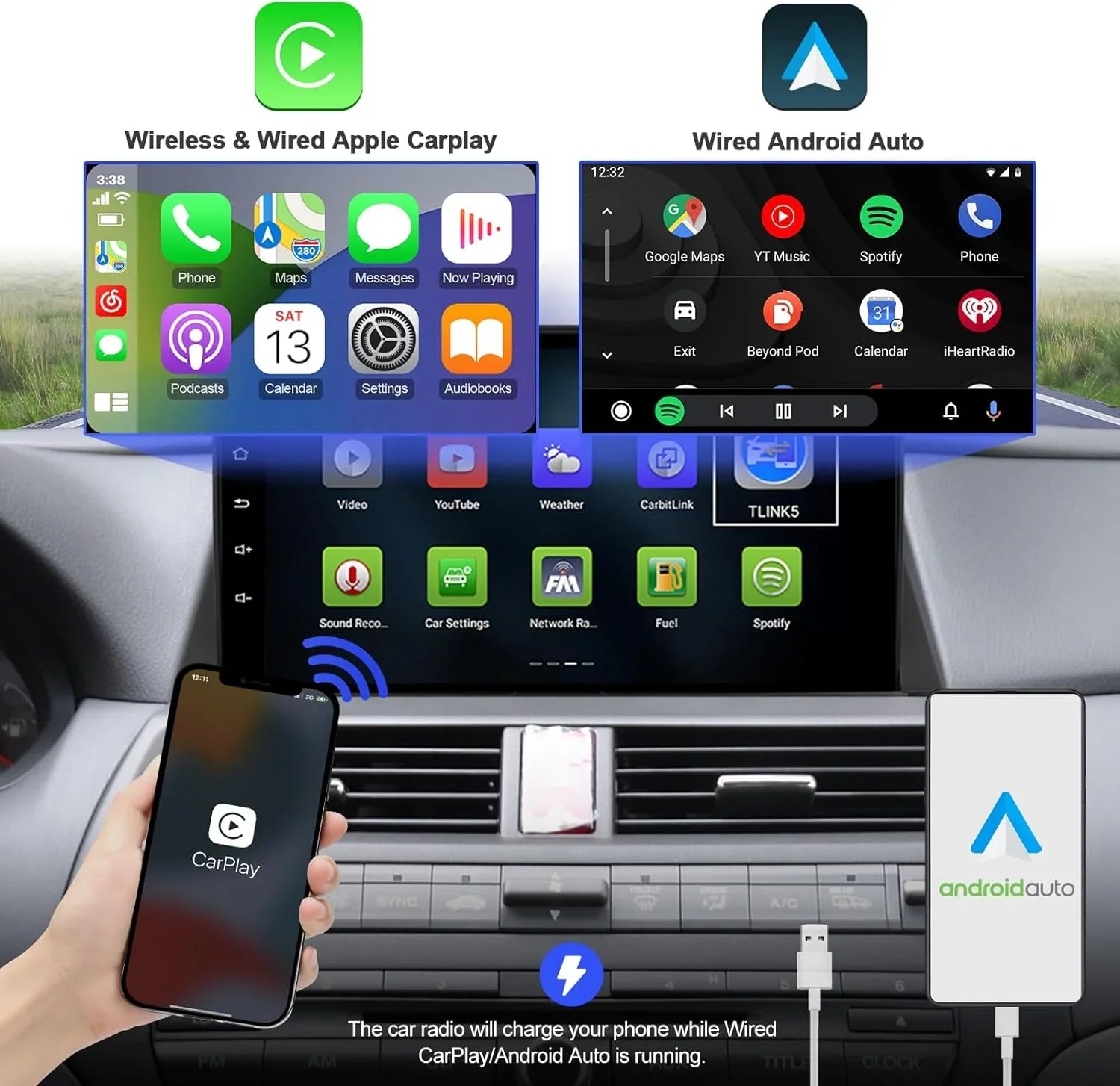 Double with 10 10.1 2009 IPS Accord for Backup Support Car Carplay GPS Din Touchscreen Navi THONZER 2010 Car BT Android FM 2008 Radio Camera 2+32G Auto 2011 8th Screen Stereo Android & Honda inches