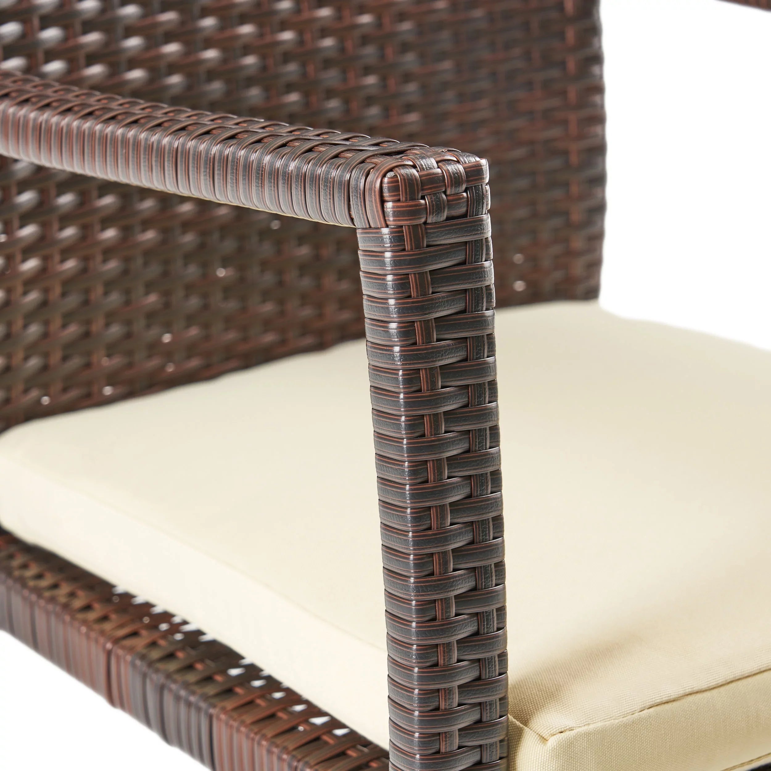 Expandable Maxwell Outdoor 8 Wood and Brown, Set, Cream Dining Seater Wicker