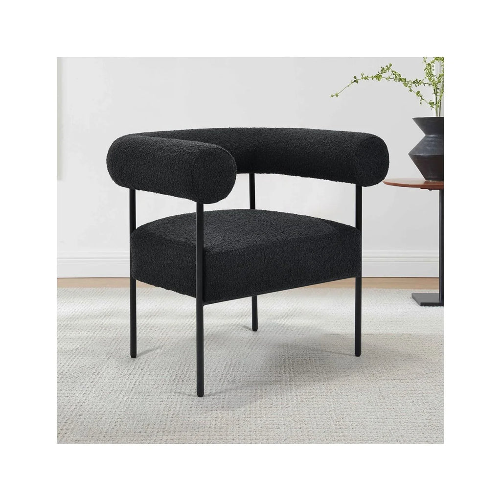 Boucle Metal Arm Black Palma Chair