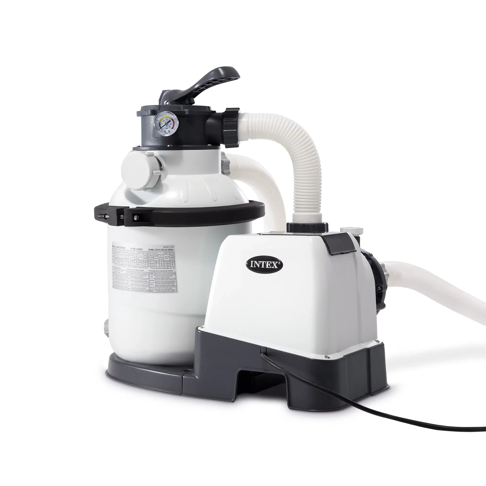 System inch Sand Krystal 1500 with Motor 110-120 Pool Intex10 Filter GFCI, GPH Gph Rate Pump, Clear Flow 1200 V