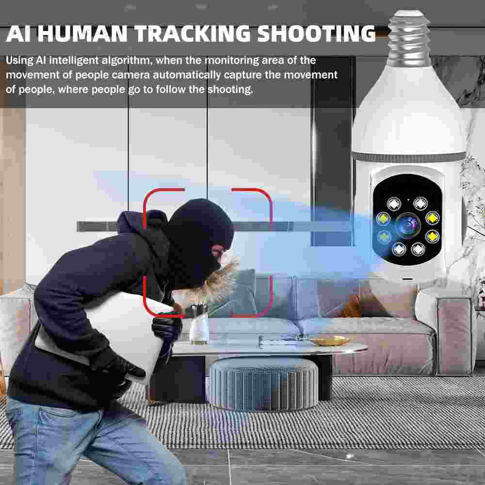 Detection, Cameras Camera, Vision with Bulb Security Home WiFi Kepeak Clear Motion
