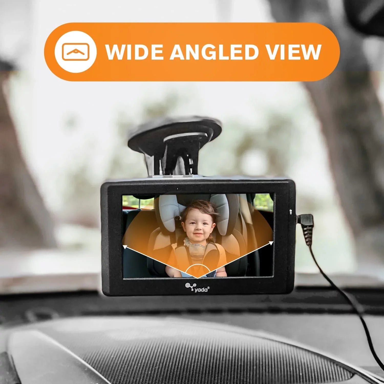 Mounts , Digital Universally 4.3 Headrest Cam, Transmission, with Vision onto Compatible, Display, and/or Portable Night Baby Wireless Car Yada Monitor Windshield