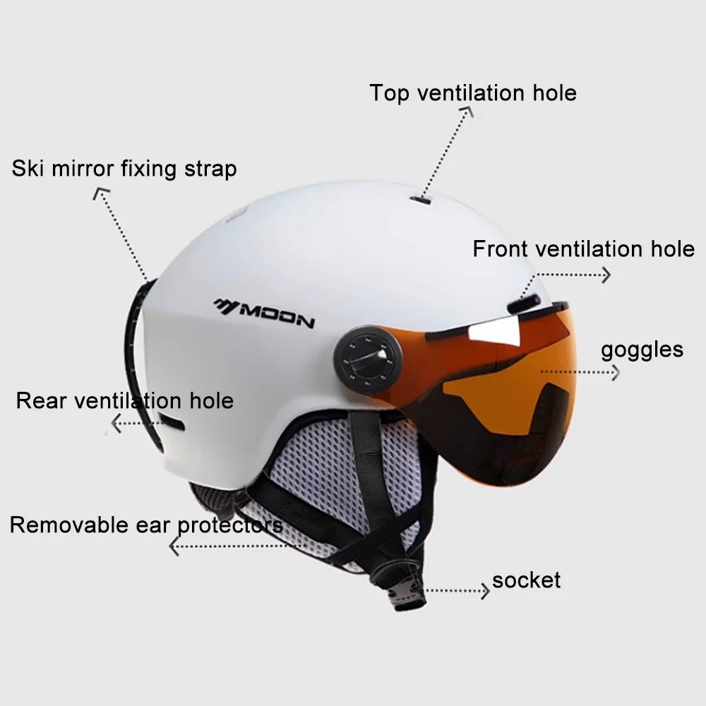 Skateboard Bike Helmets Skiing Windproof MOON Cycling Winter Motorcycle Adjustable Helmets Electric Women Safety Men Snowboard