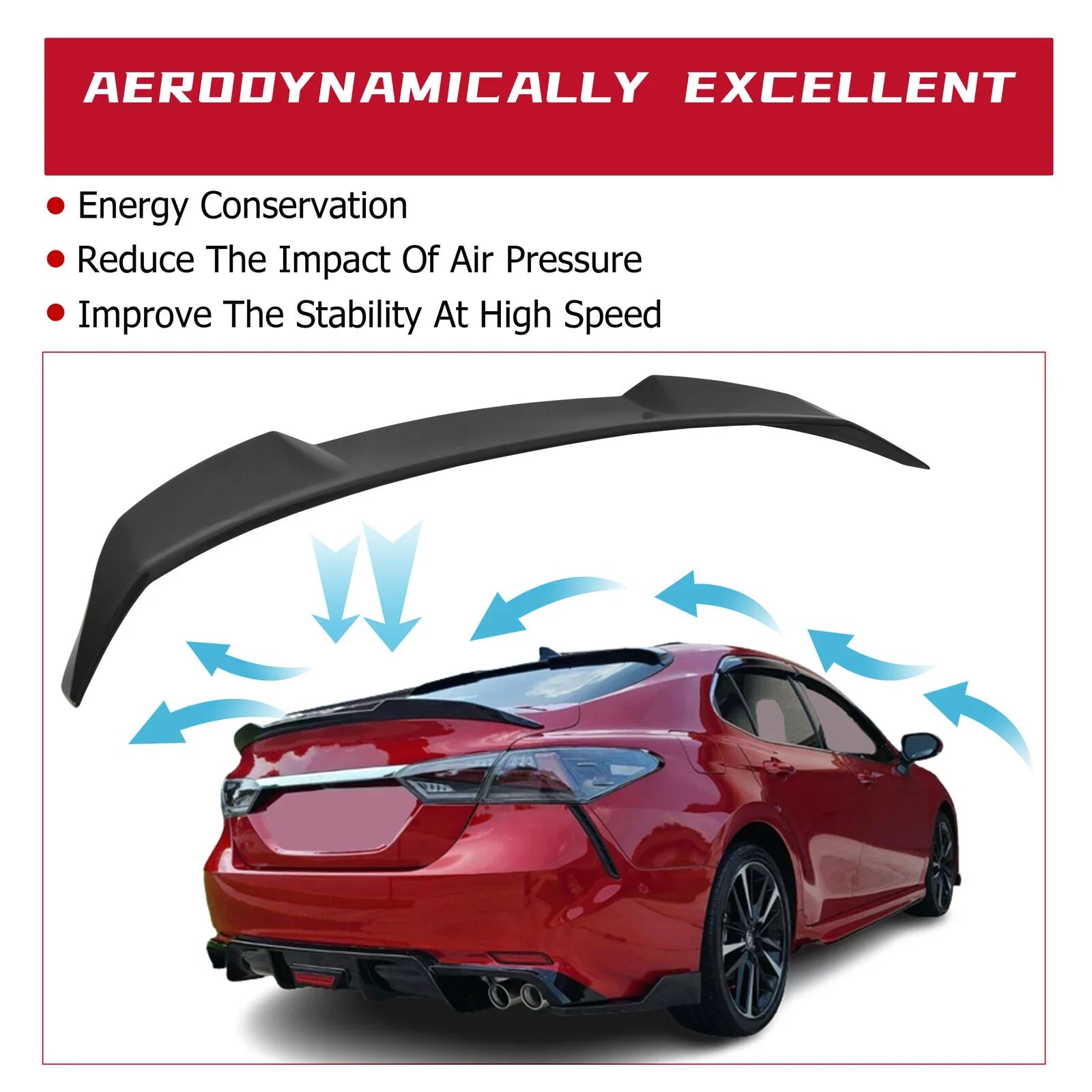 for Toyota 20 Camry Lid XSE Wing Kojem Style Spoiler M4 2018-2021 Glossy Rear Black SE 19 Trunk XLE LE