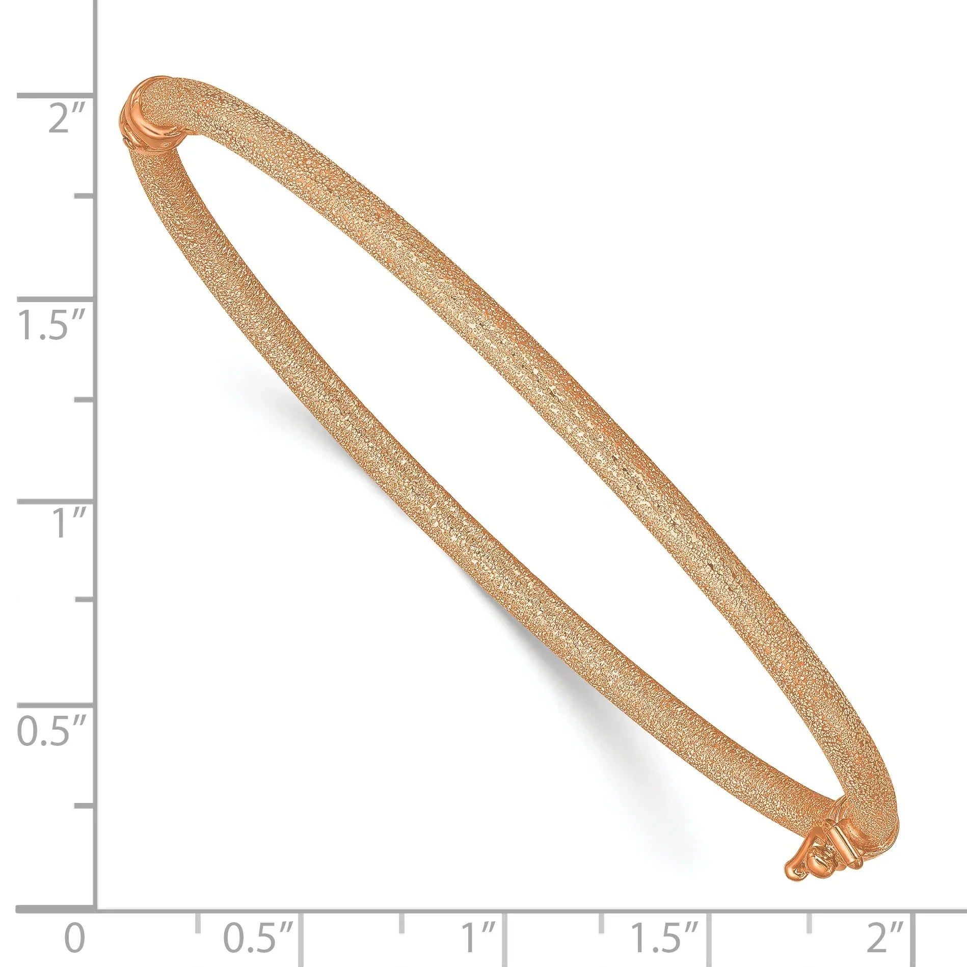 Hinged Gold Textured Rose Bangle 14K
