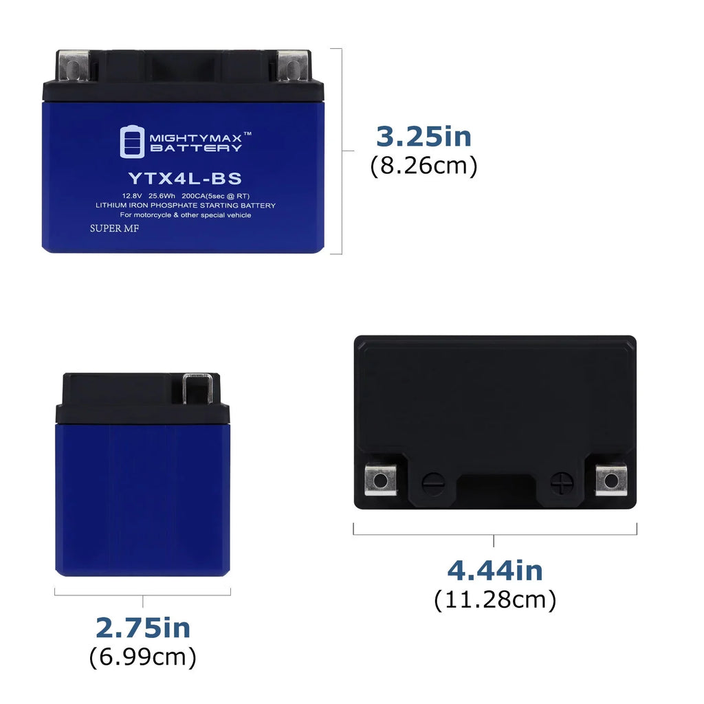 '- 4 Pack YTX4L-BS GSX with Lithium Compatible Replacement YTX4L-BS Battery Sea-Doo 96-00