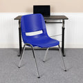 Furniture Kid's HERCULES [RUT-14-NVY-CHR-GG] with Seat Navy Series Flash lb. 14" and Chair Frame 440 Chrome Capacity Stack Shell Ergonomic Height