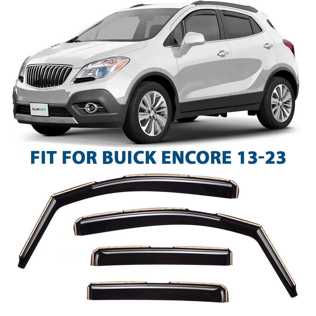 Rain - 4 Vent Incredibly Visors, for Vent CLIM Window Original Deflector, Window Durable pcs. 2013-2023, 613268 Buick Deflectors, in-Channel ART Guards Encore